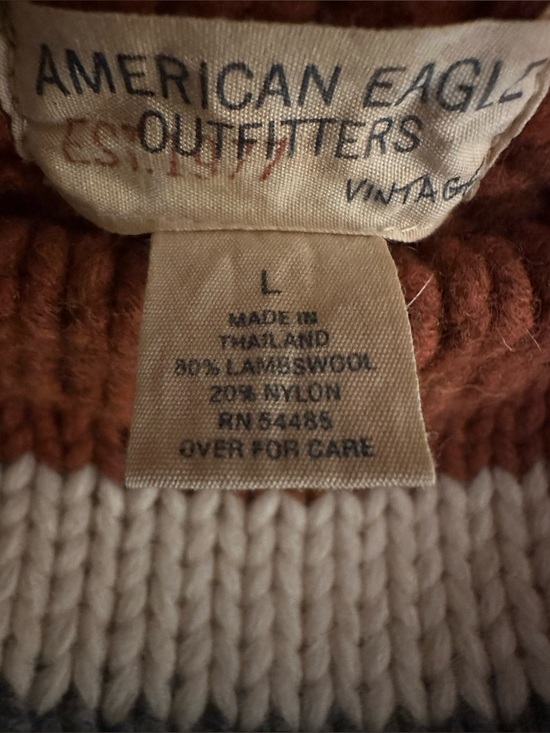 American Eagle Outfitters Other - Vintage American Eagle Outfitters. Rust, Cream, Gray Sweater. 80% lambs wool.
